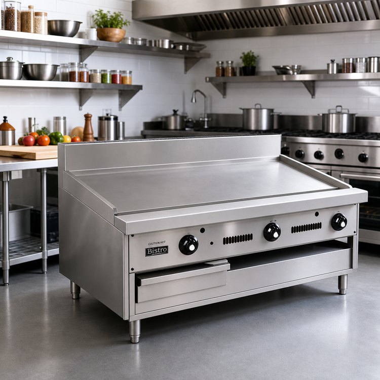 Product image #2 for Bistro JBR-72G-M 72-Inch Modular Gas Griddle with 1-Inch Polished Steel Plate