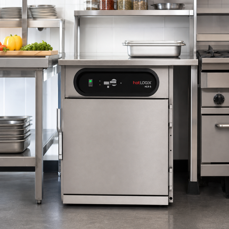 Product image #2 for hotLOGIX HL8-5 Undercounter Heated Holding Cabinet, 1 Compartment, Solid Door, 10 Pan Capacity