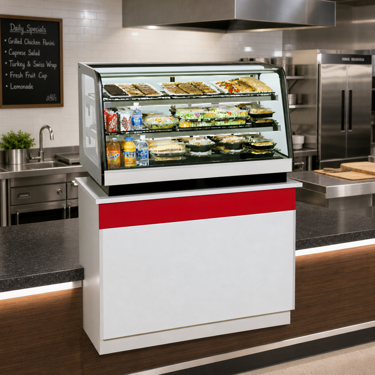 Product image #2 for Federal Industries CRR3628 Countertop Self-Contained Rear-Mount Full-Service Deli Merchandiser, 36 Inch W, Curved Glass Front