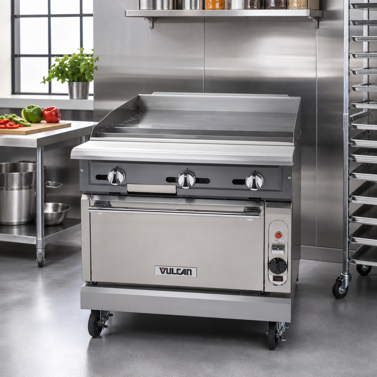 Product image #2 for Vulcan VGM36B 36-Inch Heavy Duty Manual Gas Griddle Range with Cabinet Base