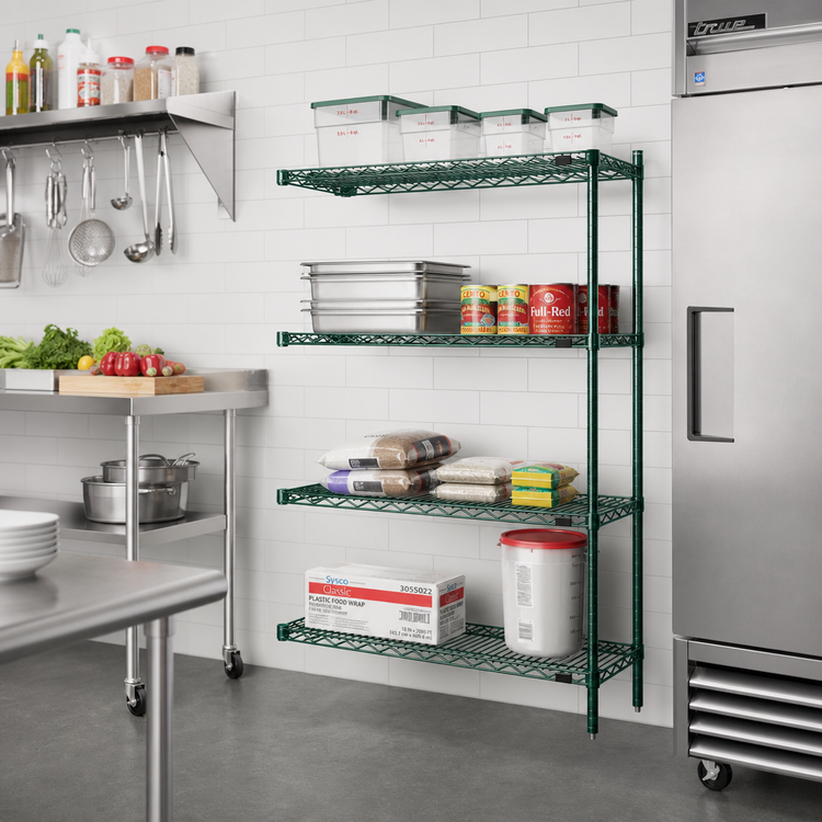 Product image #2 for Eagle Group Valu-Gard 4-Tier Add-On Wire Shelving Unit, 30 x 21 x 63 Inches, Green Epoxy Finish