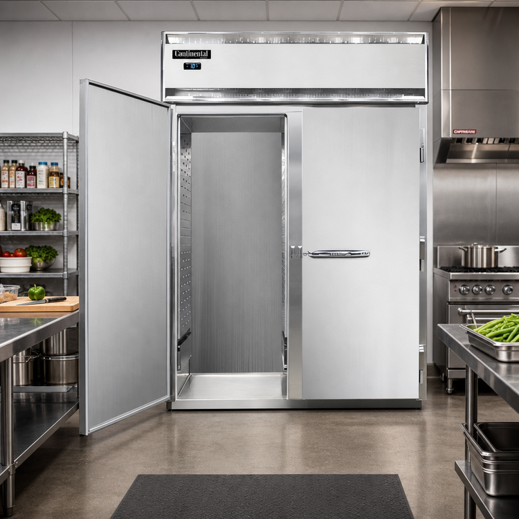 Product image #2 for Continental Refrigerator Designer Line D2FINSA Two-Section Full-Size Stainless Steel Exterior Roll-In Freezer