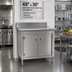Thumbnail image #2 for 48 Inch x 30 Inch Knock Down Enclosed Work Table with Cabinet Kit, 430 Stainless Steel Top, Sliding Doors, and 4-1/2 Inch Backsplash