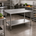 Thumbnail image #2 for BlendPort® Deluxe Series 30 x 30 Inch Square Stainless Steel Work Table with Backsplash and Undershelf