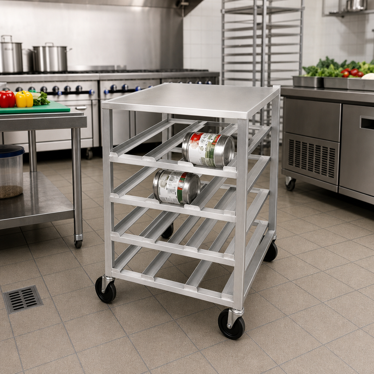 Product image #2 for Channel Manufacturing Half-Size Mobile Heavy-Duty Aluminum Can Rack, 72 #10 Can Capacity