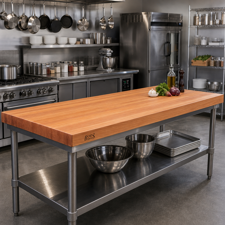 Product image #2 for Boos Block American Cherry Edge Grain Kitchen Countertop, 84 x 32 x 2-1/4 Inch, Penetrating Oil Finish
