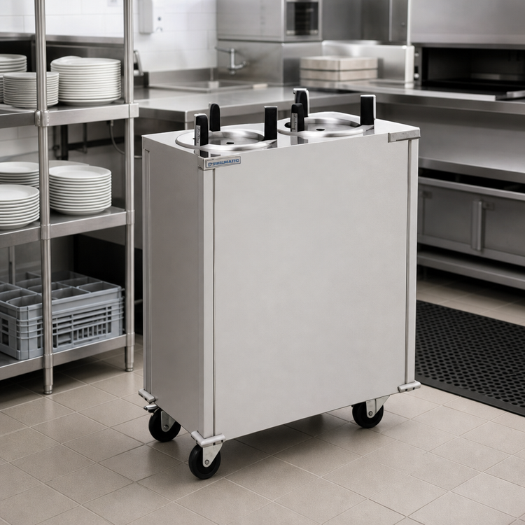 Product image #2 for Shelleymatic CAB2-913ET Mobile Enclosed Two-Stack Even Temp Heated Dish Dispenser