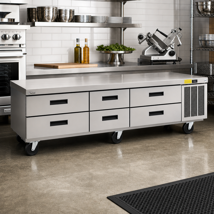 Product image #2 for Delfield Low Profile 87-1/4-Inch Wide Refrigerated Equipment Stand with 6 Drawers