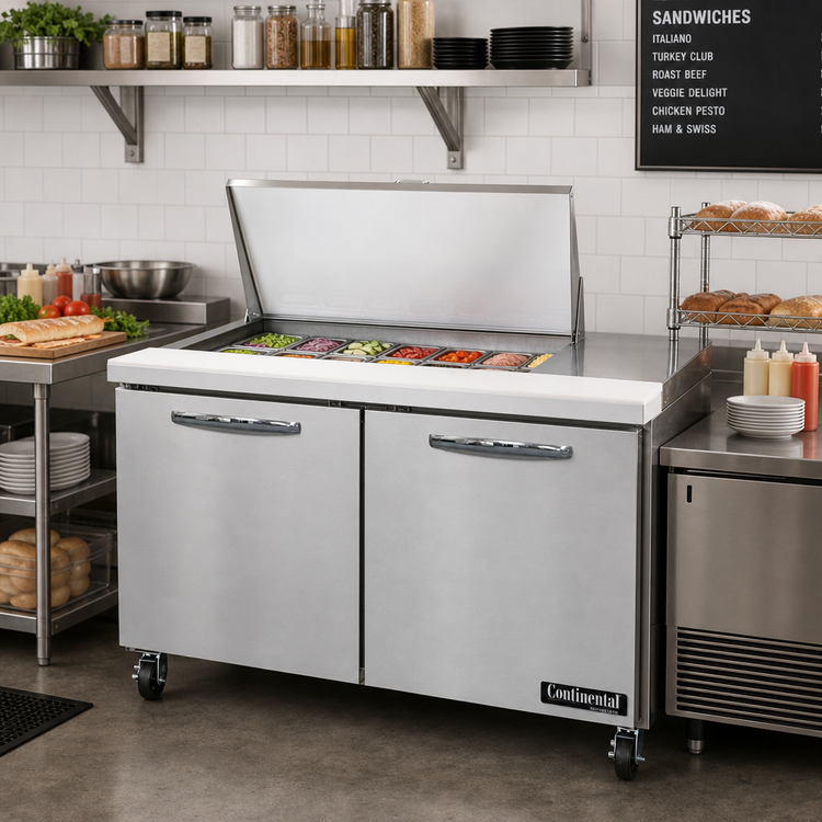 Product image #2 for Continental Refrigerator SW48N12M 48" Mighty Top Two-Section Sandwich Prep Unit