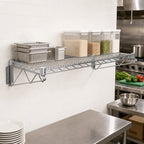 Thumbnail image #2 for Quantum WDWB1842C Wall-Mount Cantilever Single Wire Shelf, 42 x 18 Inch, Chrome-Plated