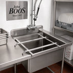 Thumbnail image #2 for John Boos PB-DTS-20RS-X Stainless Steel Dishtable Rack Slide for 20-Inch x 20-Inch Pre-Rinse Sink