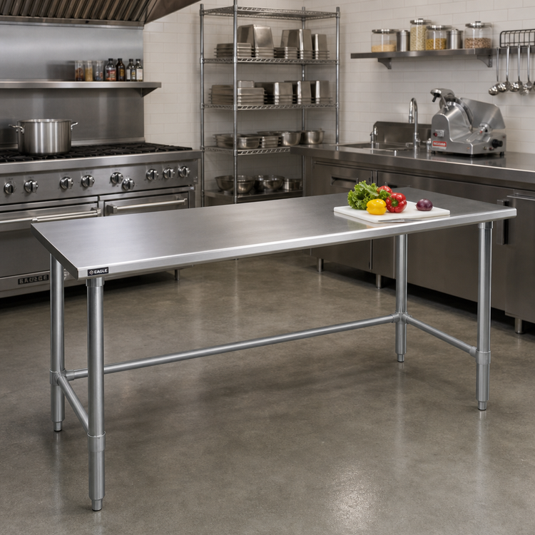 Product image #2 for Eagle Spec-Master 84-Inch W x 30-Inch D Stainless Steel Work Table, Open Base