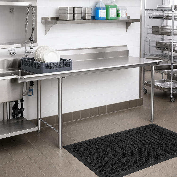 Product image #2 for Eagle Group Straight Clean Dishtable, 60 x 30 Inches, Right-to-Left Operation, 16/430 Stainless Steel