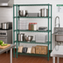 Thumbnail image #2 for Quantum 72 in. W x 36 in. D x 63 in. H Stationary Wire Shelving Starter Kit, 4 Shelves, Green Epoxy