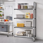 Thumbnail image #2 for Cambro Camshelving® Elements EXA213072VS4480 Polymer Shelving Add-On Unit, 21" D x 30" W x 72" H, 4-Tier, 3 Vented/1 Solid, Gray