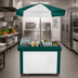 Thumbnail image #3 for Cambro Camcruiser® Kentucky Green Vending Cart with 1 Full-Size Food Pan Well and 60-Inch Umbrella