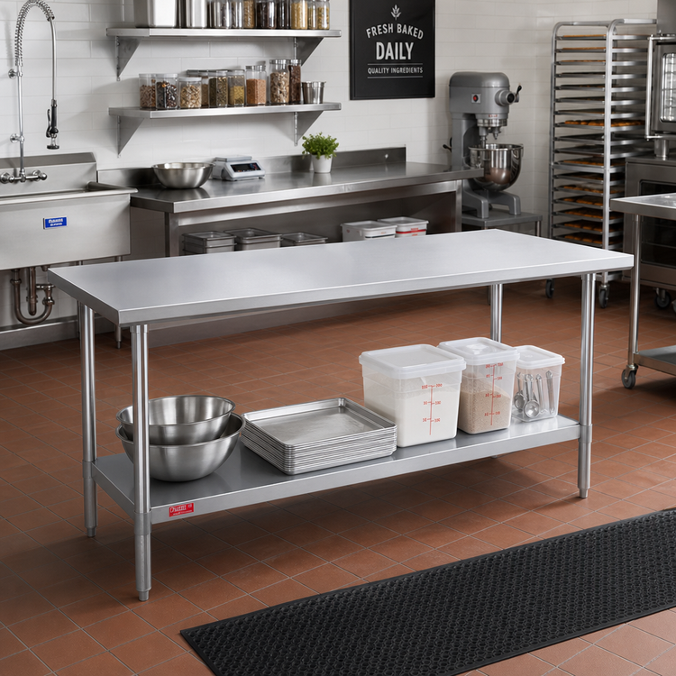 Product image #2 for Duke 314S-3060 Stainless Steel Work Table with Undershelf, 60 x 30 x 36 Inches, Flat Top