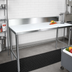 Thumbnail image #2 for John Boos 96 Inch x 30 Inch Poly Top Trimming Table with 3/4 Inch Reversible Top and 6 Inch Removable Backsplash