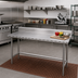 Thumbnail image #2 for Advance Tabco TKMS-249 108-Inch x 24-Inch 16-Gauge 304 Stainless Steel Work Table with 5-Inch Backsplash