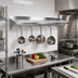 Thumbnail image #2 for John Boos Stallion 60-Inch Wall-Mount Stainless Steel Pot Rack Shelf, 18-Gauge, 5 Hooks
