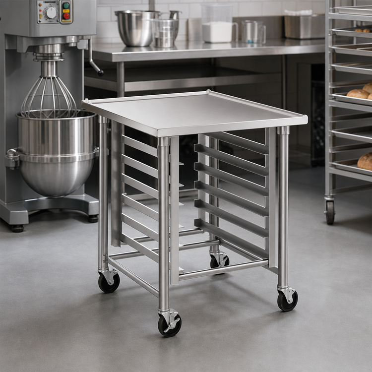 Product image #2 for Eagle Group Uni-Lok 30 x 30 Inch Mobile Mixer Stand with Galvanized Base and Stainless Steel Top