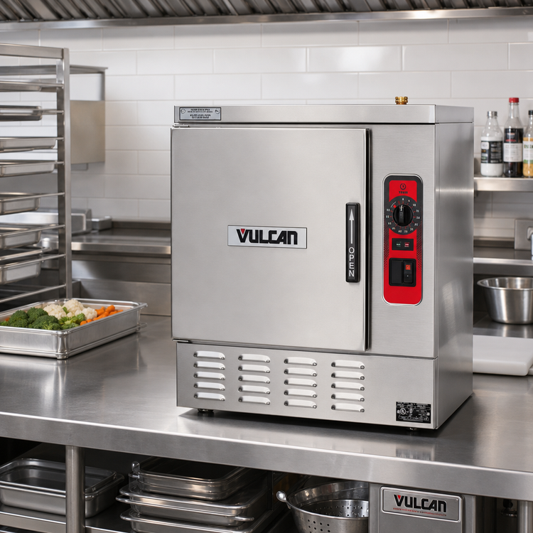 Product image #2 for Vulcan 24-Inch Wide Countertop Electric Convection Steamer, 1 Compartment, 5-Pan Capacity