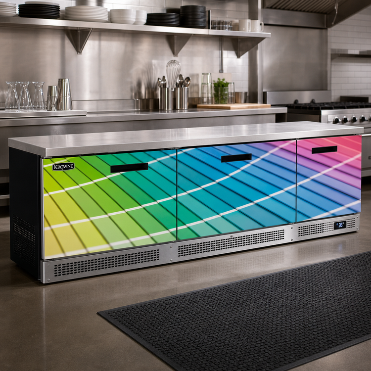 Product image #2 for Krowne Front-Only Vinyl Wrap for 108-Inch Backbar Cooler