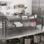 Thumbnail image #2 for Eagle Group QuadTruss HDFCM1448V 2-Tier Front Case Wire Shelving Unit, 48 x 14 x 14 Inches, Pewter Gray Epoxy Finish