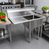 Thumbnail image #2 for Omcan USA 1-Compartment Pot Sink with Left Drainboard, 18 x 18 x 11-Inch Bowl, 304 Stainless Steel