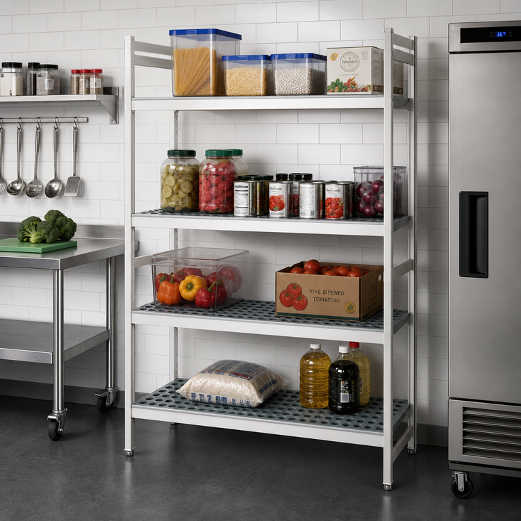 Product image #2 for Fermostock 4-Tier Stationary Starter Polymer Shelving Unit, 31"W x 18"D x 83"H