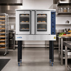 Thumbnail image #3 for Koolmore KM-CCO54-LPC Full-Size Single-Deck Propane Convection Oven, Stainless Steel, Dual Glass Doors, Lockable Casters
