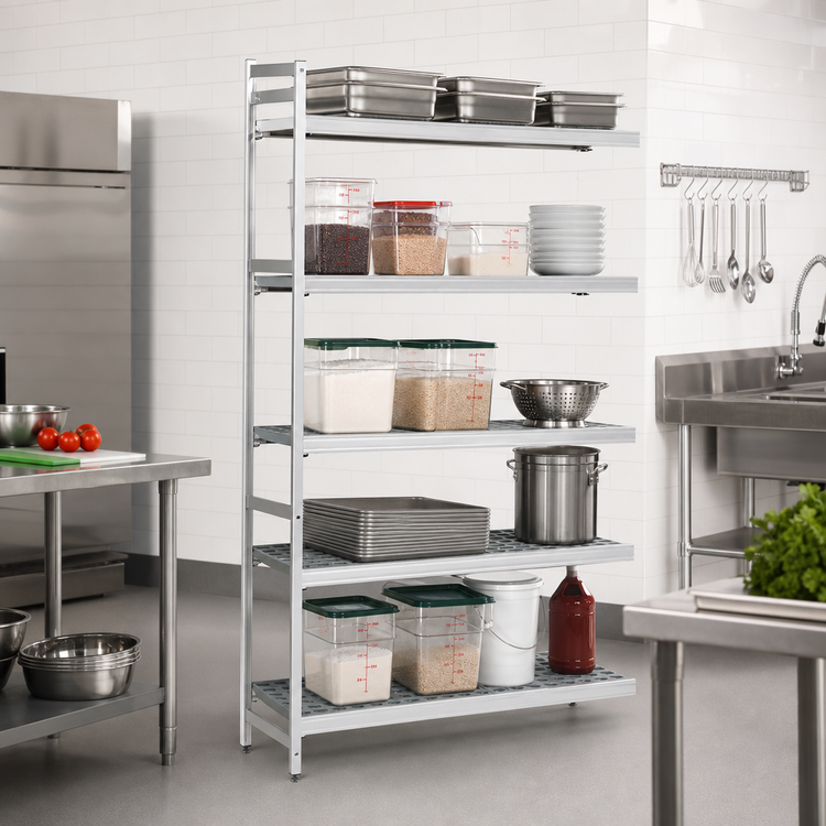 Product image #2 for Fermostock 5-Tier Polymer Shelving Unit Expansion Kit, 47W x 14D x 83H