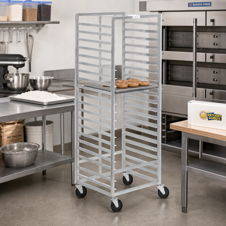 Product image #2 for Channel Aluminum Mobile Donut Screen Rack for 23" x 23" Screens, 18 Capacity