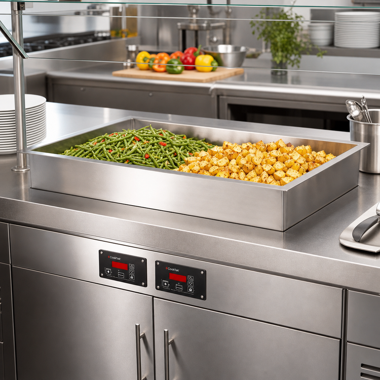 Product image #2 for CookTek SinAqua Waterless 4-Inch Deep Rectangular Drop-In Induction Hot Food Well, 2-Sensor, 200-240V