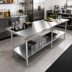 Thumbnail image #2 for Sapphire 108-Inch x 30-Inch Stainless Steel Flat Top Cocktail Station Worktable with Undershelf