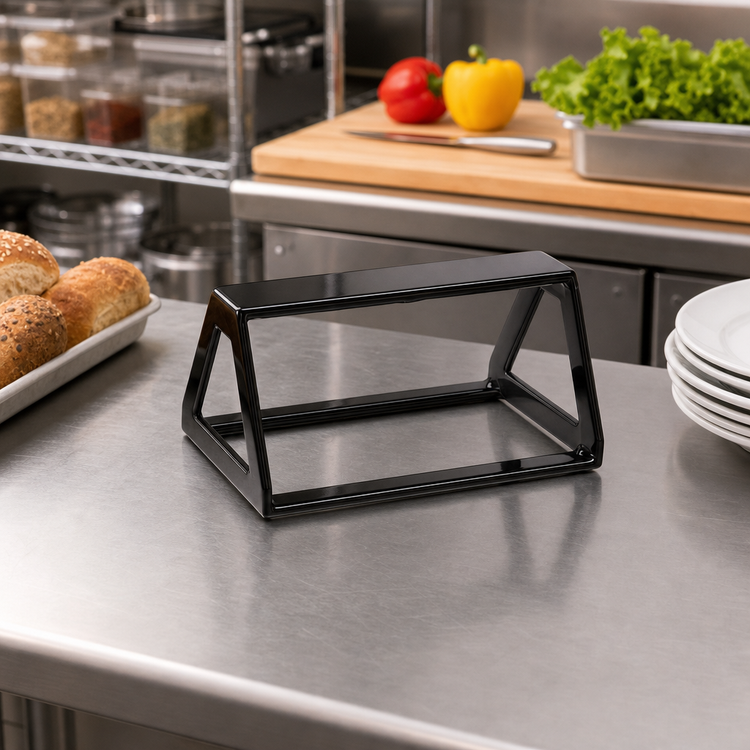 Product image #3 for American Metalcraft Black Rubberized Rectangular Display Wedge