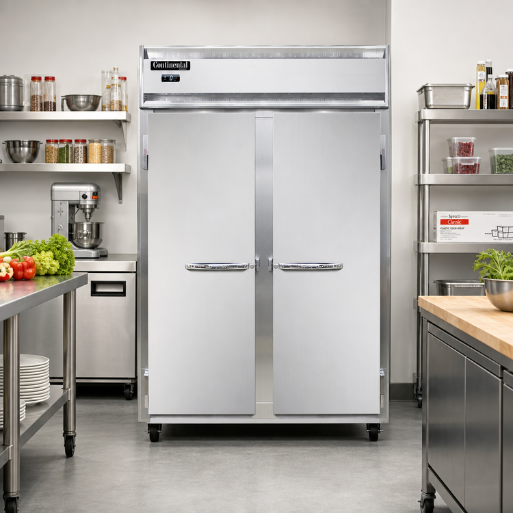 Product image #2 for Continental Refrigerator 2FNSA Two-Section Reach-In Freezer with Full-Height Solid Doors