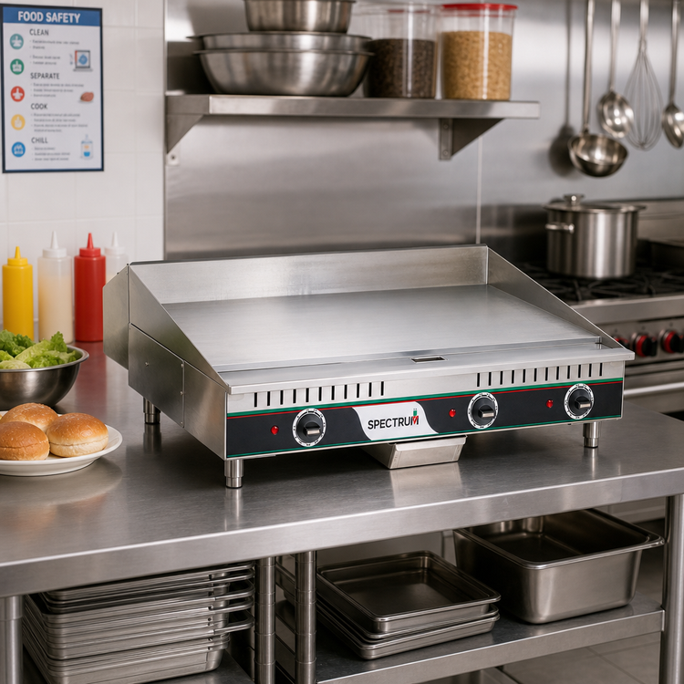 Product image #2 for Spectrum™ 36-Inch Electric Countertop Griddle, 3 Heat Zones, 208-240V