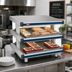 Thumbnail image #9 for Hatco Quick Ship GR2SDS36DL1420P Countertop Merchandising Display Warmer, 2 Slanted Aluminum Shelves, Thermostatic Base, Infrared Top Heat