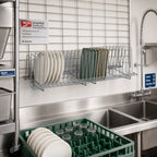 Thumbnail image #2 for Metro SmartWall TDR36K4 36-Inch Grid-Mounted Tray Drying Rack, Gray Epoxy-Coated Steel with Microban, 50 lb. Capacity