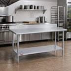 Thumbnail image #2 for Duke Manufacturing 314-2460-5R 60-Inch x 24-Inch 14-Gauge 300 Series Stainless Steel Work Table with Riser and Galvanized Undershelf