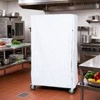 Thumbnail image #2 for Quantum CC246074WNV Wire Cart Cover, 24"D x 60"W x 74"H, 400 Denier White Nylon, Velcro Flap