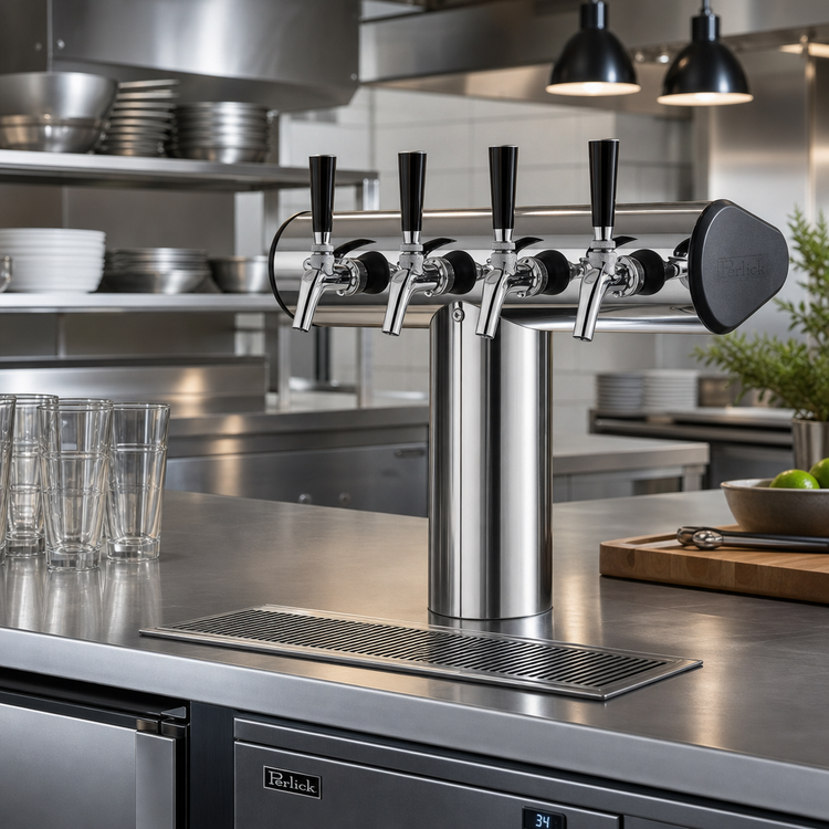 Product image #2 for Perlick 4-Faucet Winged Tee Countertop Glycol-Cooled Beer Draft Tower