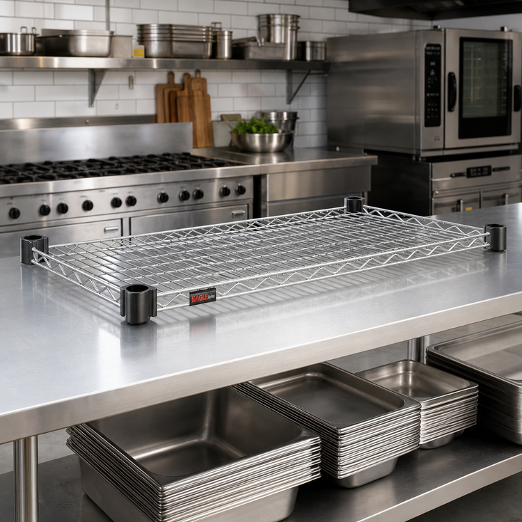 Product image #2 for EAGLEbrite 54" x 21" Quad-Adjust Wire Shelf, Zinc Finish