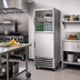 Thumbnail image #2 for Beverage-Air RID18HC-HGS One-Section Pass-Thru Refrigerator with Half-Solid Half-Glass Doors, Bottom-Mount, 18.38 Cu. Ft.
