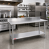 Thumbnail image #2 for Duke Stainless Steel Work Table with 5-Inch Riser and Undershelf, 144 x 24 Inches