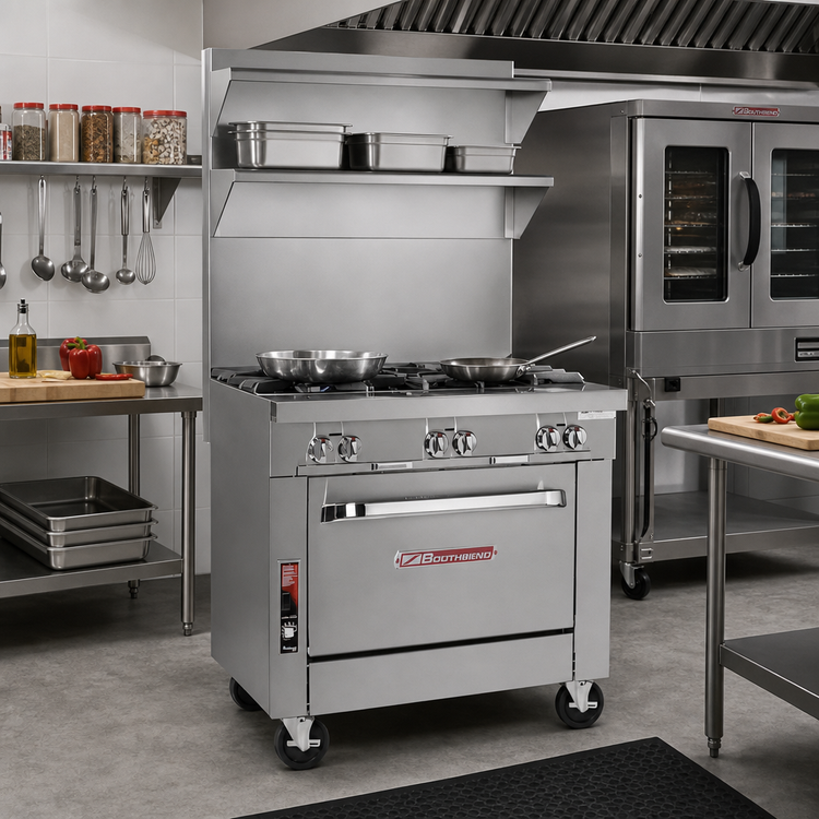Product image #2 for Southbend Platinum 12-Inch Heavy Duty Gas Sectional Range with Cabinet Base and 2 Open Burners