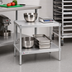 Thumbnail image #2 for New Age Stationary Modular Aluminum Equipment Stand with 2 Adjustable Solid Shelves, 24 x 15 x 24 Inches