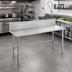 Thumbnail image #2 for Advance Tabco 72-Inch x 36-Inch 304 Stainless Steel Work Table with 10-Inch Backsplash and Open Base