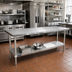 Thumbnail image #2 for Sapphire 72-Inch x 36-Inch Stainless Steel Flat Top Work Table with Undershelf